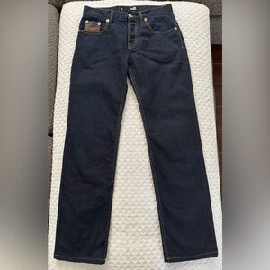 Love Moschino Slim Straight Denim Jeans Dark Indigo Blue 30x30.5 Made in Italy